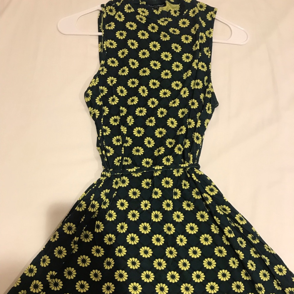 Topshop Sleeveless Tie Waist Swing Dress